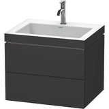 Duravit - L-Cube Two Drawer C-Bonded Wall-Mount Vanity Kit Graphite - Graphite Super Matte