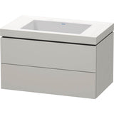 Duravit - L-Cube Two Drawer C-Bonded Wall-Mount Vanity Kit Concrete Gray - Concrete Gray Matte