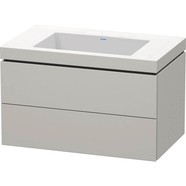 Duravit - L-Cube Two Drawer C-Bonded Wall-Mount Vanity Kit Concrete Gray - Concrete Gray Matte