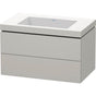 Duravit - L-Cube Two Drawer C-Bonded Wall-Mount Vanity Kit Concrete Gray - Concrete Gray Matte