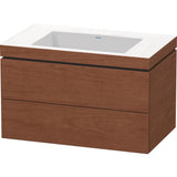 Duravit - L-Cube Two Drawer C-Bonded Wall-Mount Vanity Kit American Walnut - American Walnut