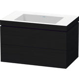 Duravit - L-Cube Two Drawer C-Bonded Wall-Mount Vanity Kit Oak Black - Black Oak