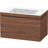 Duravit - L-Cube Two Drawer C-Bonded Wall-Mount Vanity Kit Walnut Dark - Walnut Dark
