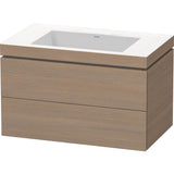 Duravit - L-Cube Two Drawer C-Bonded Wall-Mount Vanity Kit Oak Terra - Oak Terra