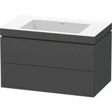 Duravit - L-Cube Two Drawer C-Bonded Wall-Mount Vanity Kit Graphite - Graphite Matte
