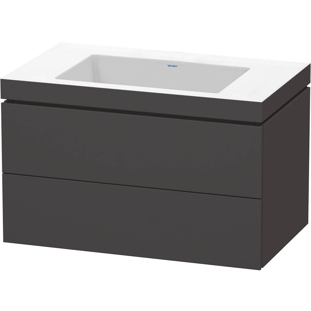 Duravit - L-Cube Two Drawer C-Bonded Wall-Mount Vanity Kit Graphite - Graphite Super Matte