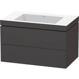 Duravit - L-Cube Two Drawer C-Bonded Wall-Mount Vanity Kit Graphite - Graphite Super Matte