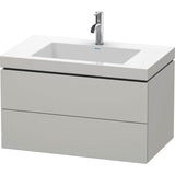 Duravit - L-Cube Two Drawer C-Bonded Wall-Mount Vanity Kit Concrete Gray - Concrete Gray Matte