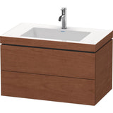 Duravit - L-Cube Two Drawer C-Bonded Wall-Mount Vanity Kit American Walnut - American Walnut