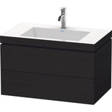Duravit - L-Cube Two Drawer C-Bonded Wall-Mount Vanity Kit Oak Black - Black Oak