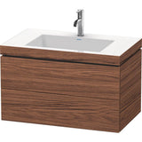 Duravit - L-Cube Two Drawer C-Bonded Wall-Mount Vanity Kit Walnut Dark - Walnut Dark