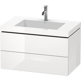 Duravit - L-Cube Two Drawer C-Bonded Wall-Mount Vanity Kit White - White High Gloss