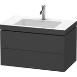 Duravit - L-Cube Two Drawer C-Bonded Wall-Mount Vanity Kit Graphite - Graphite Matte