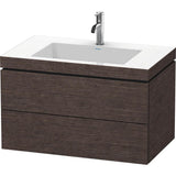 Duravit - L-Cube Two Drawer C-Bonded Wall-Mount Vanity Kit Dark Brushed Oak - Dark Brushed Oak