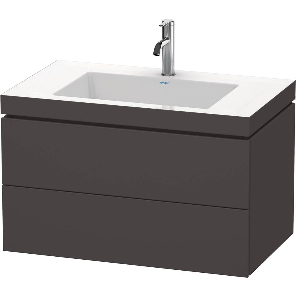 Duravit - L-Cube Two Drawer C-Bonded Wall-Mount Vanity Kit Graphite - Graphite Super Matte
