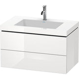 Duravit - L-Cube Two Drawer C-Bonded Wall-Mount Vanity Kit White - White High Gloss