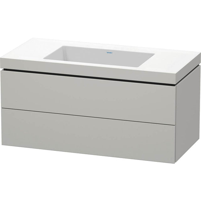 Duravit - L-Cube Two Drawer C-Bonded Wall-Mount Vanity Kit Concrete Gray - Concrete Gray Matte
