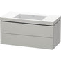 Duravit - L-Cube Two Drawer C-Bonded Wall-Mount Vanity Kit Concrete Gray - Concrete Gray Matte