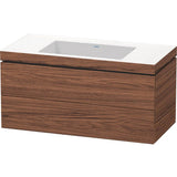 Duravit - L-Cube Two Drawer C-Bonded Wall-Mount Vanity Kit Walnut Dark - Walnut Dark