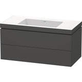 Duravit - L-Cube Two Drawer C-Bonded Wall-Mount Vanity Kit Graphite - Graphite Matte