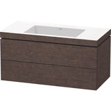 Duravit - L-Cube Two Drawer C-Bonded Wall-Mount Vanity Kit Dark Brushed Oak - Dark Brushed Oak