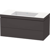 Duravit - L-Cube Two Drawer C-Bonded Wall-Mount Vanity Kit Graphite - Graphite Super Matte