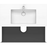 L-Cube Two Drawer C-Bonded Wall-Mount Vanity Kit Concrete Gray