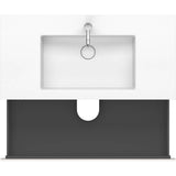 L-Cube Two Drawer C-Bonded Wall-Mount Vanity Kit Concrete Gray