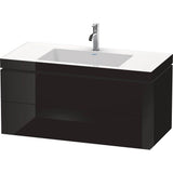 Duravit - L-Cube Two Drawer C-Bonded Wall-Mount Vanity Kit Black - Black High Gloss