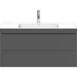 L-Cube Two Drawer C-Bonded Wall-Mount Vanity Kit Concrete Gray