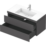L-Cube Two Drawer C-Bonded Wall-Mount Vanity Kit Concrete Gray