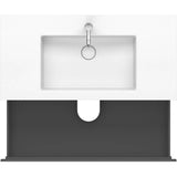 L-Cube Two Drawer C-Bonded Wall-Mount Vanity Kit Concrete Gray