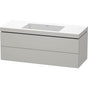 Duravit - L-Cube Two Drawer C-Bonded Wall-Mount Vanity Kit Concrete Gray - Concrete Gray Matte