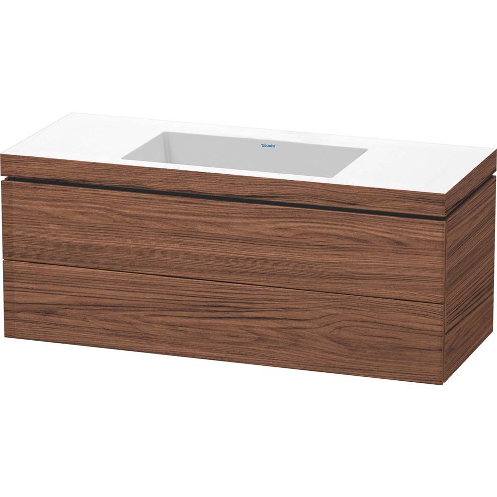 Duravit - L-Cube Two Drawer C-Bonded Wall-Mount Vanity Kit Walnut Dark - Walnut Dark