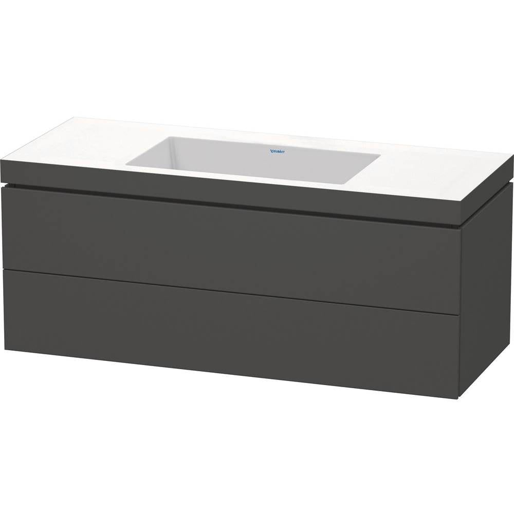 Duravit - L-Cube Two Drawer C-Bonded Wall-Mount Vanity Kit Graphite - Graphite Matte