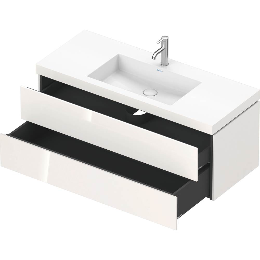 L-Cube Two Drawer C-Bonded Wall-Mount Vanity Kit Concrete Gray