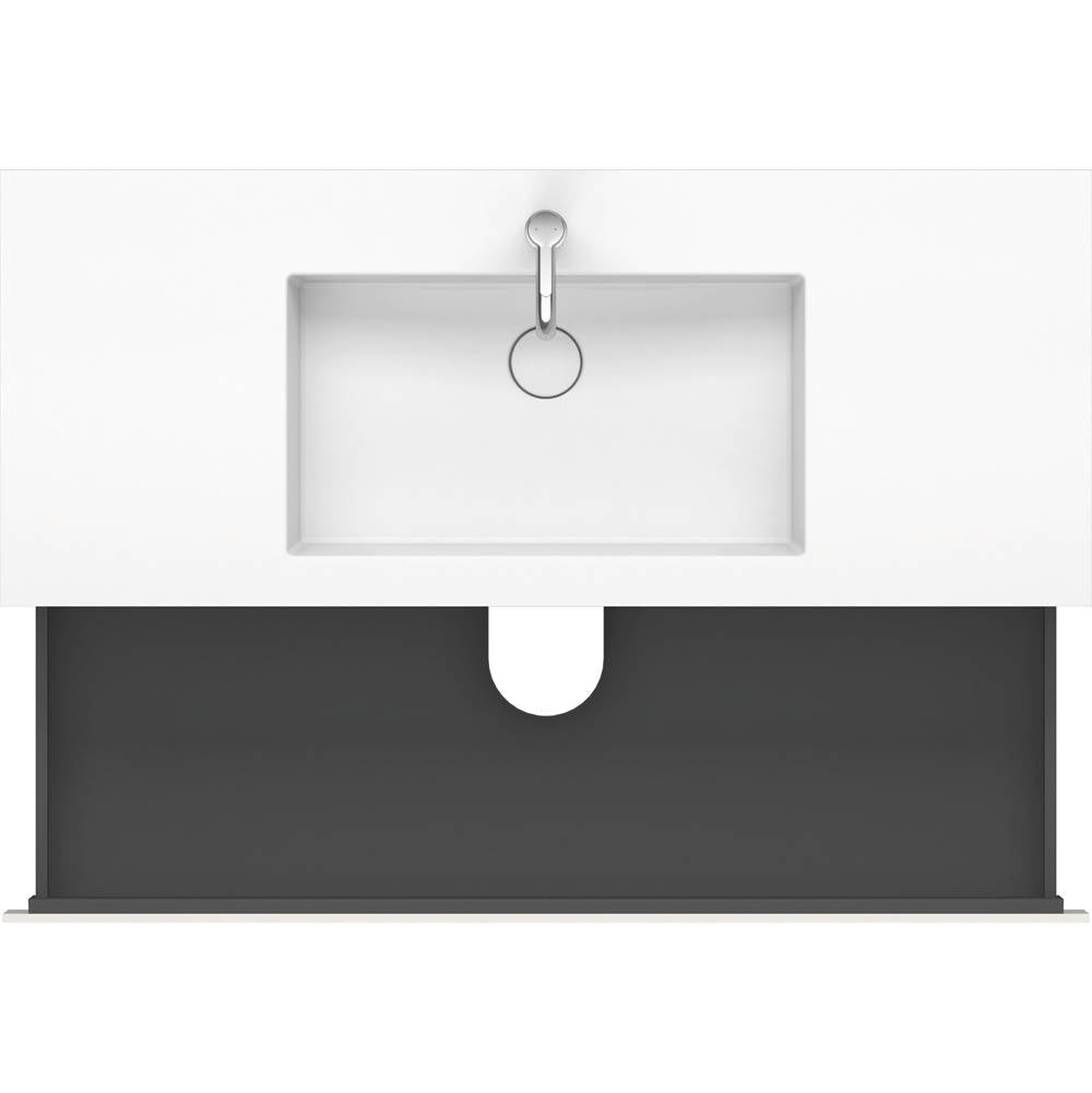 L-Cube Two Drawer C-Bonded Wall-Mount Vanity Kit Concrete Gray