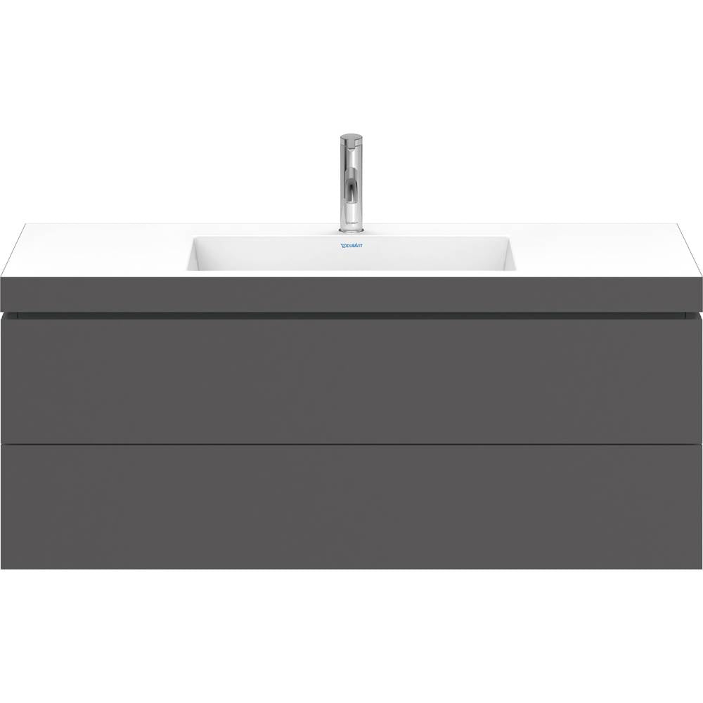 L-Cube Two Drawer C-Bonded Wall-Mount Vanity Kit Concrete Gray