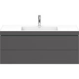 L-Cube Two Drawer C-Bonded Wall-Mount Vanity Kit Concrete Gray