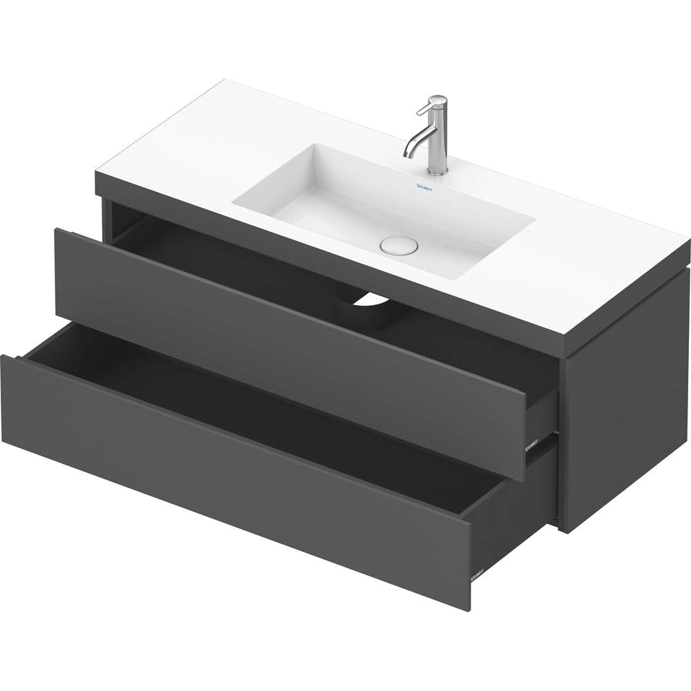 L-Cube Two Drawer C-Bonded Wall-Mount Vanity Kit Concrete Gray