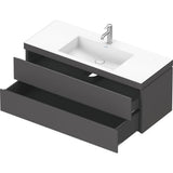 L-Cube Two Drawer C-Bonded Wall-Mount Vanity Kit Concrete Gray