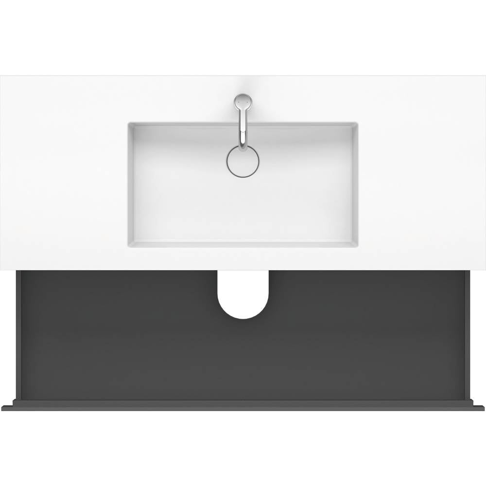 L-Cube Two Drawer C-Bonded Wall-Mount Vanity Kit Concrete Gray
