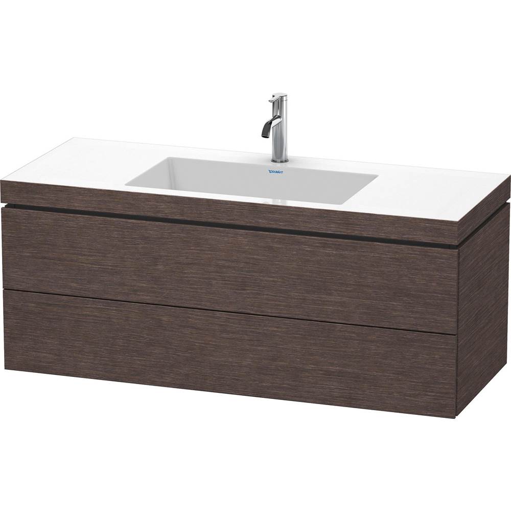 Duravit - L-Cube Two Drawer C-Bonded Wall-Mount Vanity Kit Dark Brushed Oak - Dark Brushed Oak