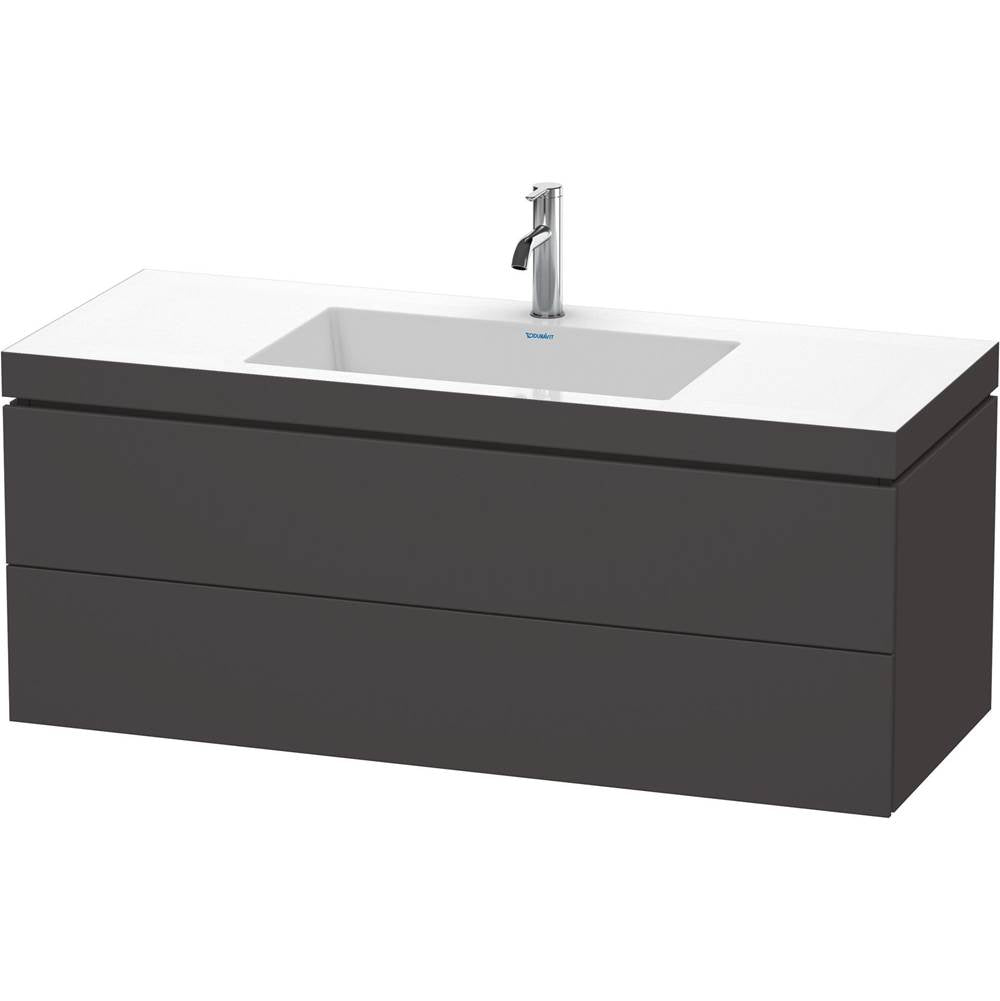 Duravit - L-Cube Two Drawer C-Bonded Wall-Mount Vanity Kit Graphite - Graphite Super Matte