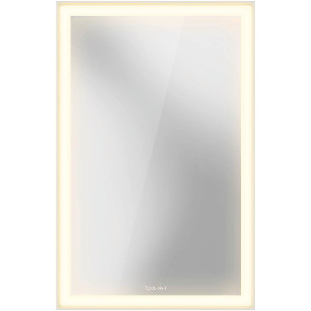 L-Cube Mirror with Lighting White Aluminum
