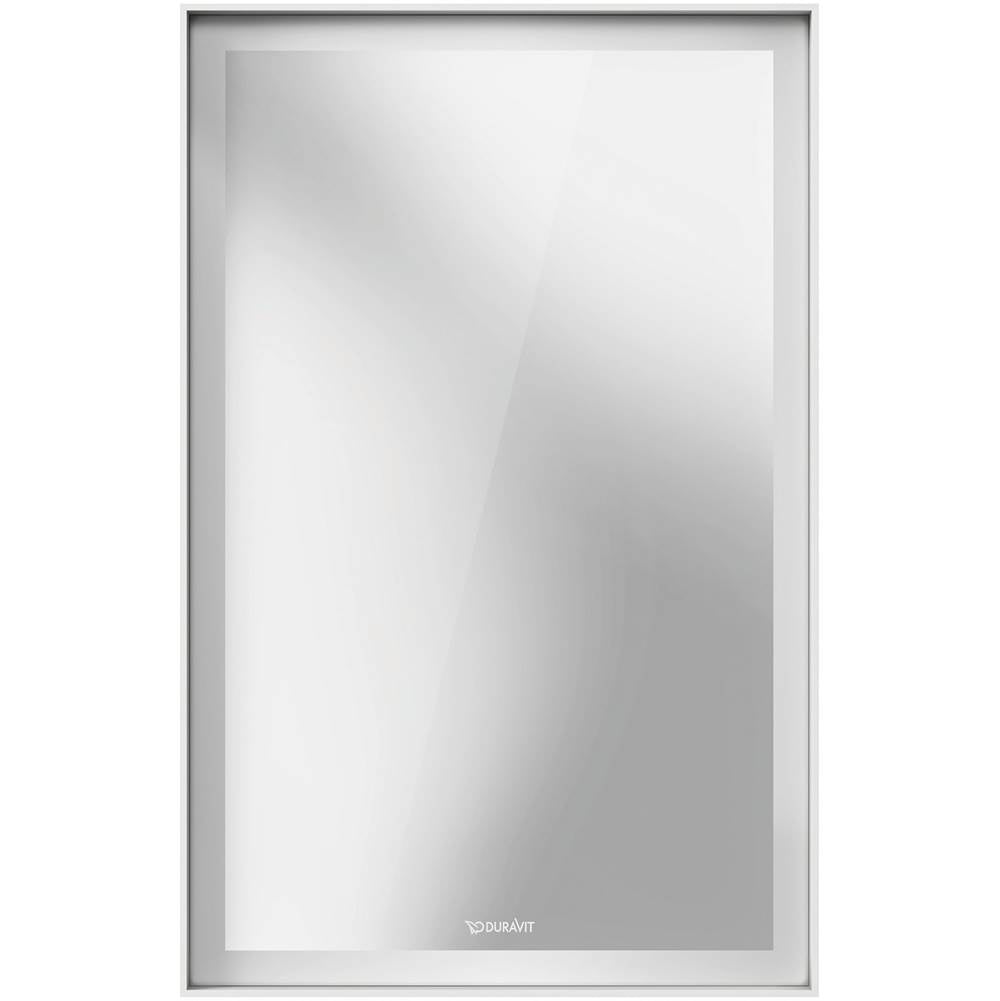 L-Cube Mirror with Lighting White Aluminum