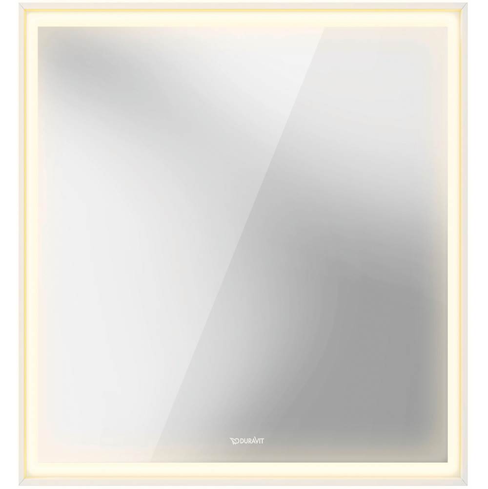 L-Cube Mirror with Lighting White Aluminum