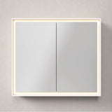 L-Cube Mirror Cabinet with Lighting White
