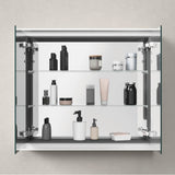 L-Cube Mirror Cabinet with Lighting White