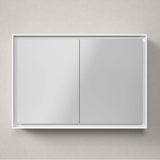 L-Cube Mirror Cabinet with Lighting White